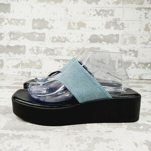 NEW BP. Timmie Blue Jean Platform Flip Flop Thong Summer Sandals I678